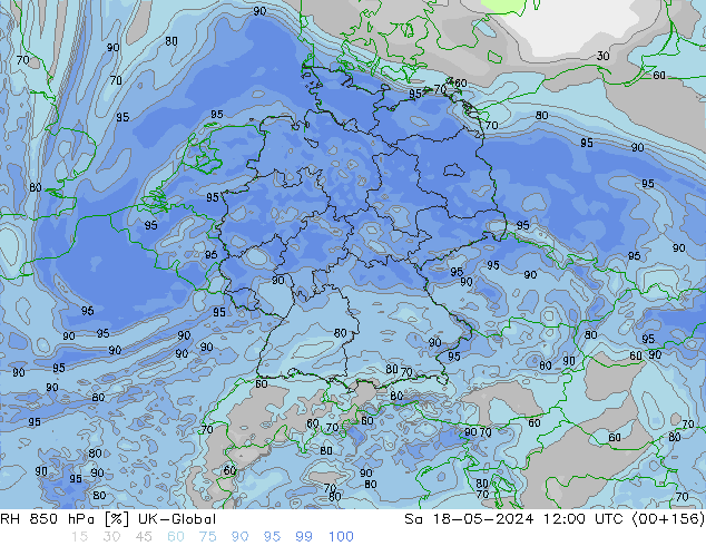 RH 850 hPa UK-Global Sa 18.05.2024 12 UTC