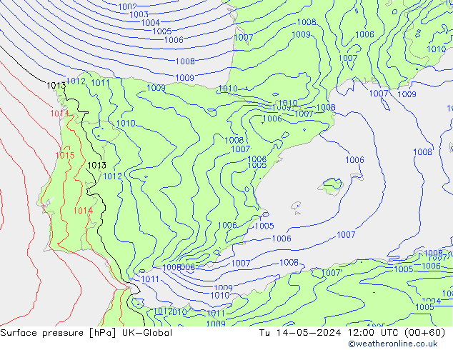 pressão do solo UK-Global Ter 14.05.2024 12 UTC