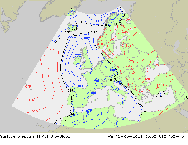 Atmosférický tlak UK-Global St 15.05.2024 03 UTC