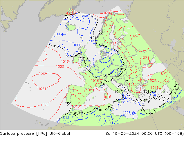 pressão do solo UK-Global Dom 19.05.2024 00 UTC