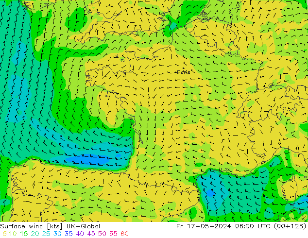 Surface wind UK-Global Fr 17.05.2024 06 UTC