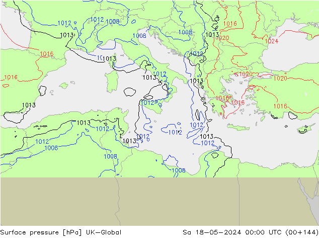 Surface pressure UK-Global Sa 18.05.2024 00 UTC