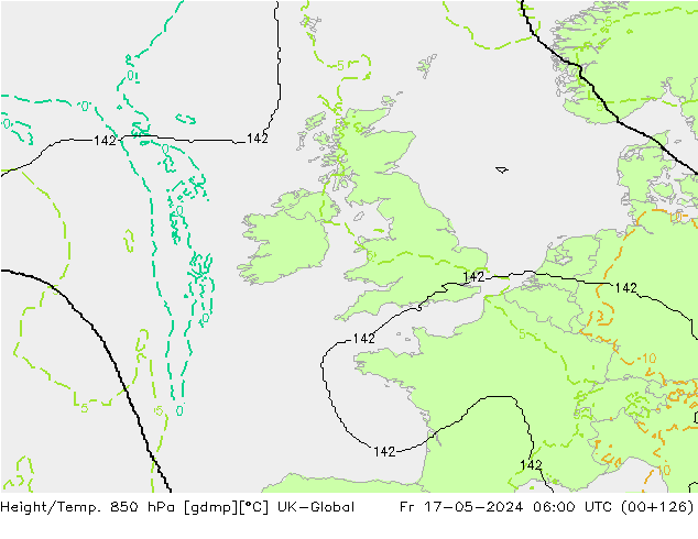 Height/Temp. 850 hPa UK-Global ven 17.05.2024 06 UTC