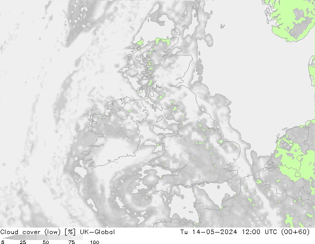 Wolken (tief) UK-Global Di 14.05.2024 12 UTC