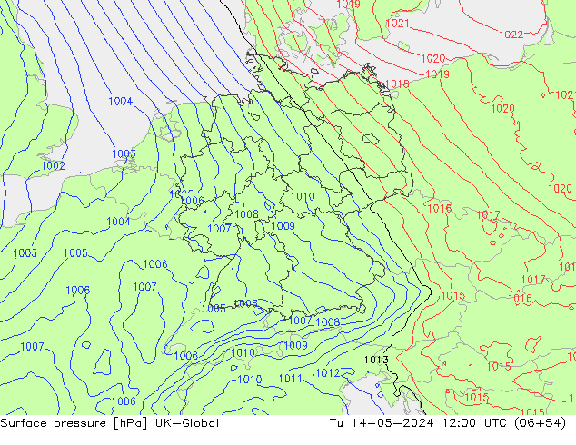 приземное давление UK-Global вт 14.05.2024 12 UTC