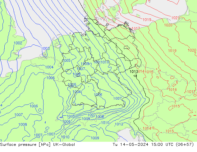 pression de l'air UK-Global mar 14.05.2024 15 UTC