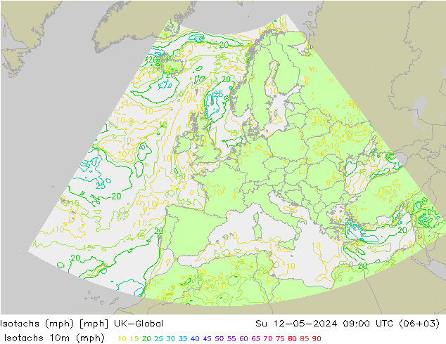 Isotachs (mph) UK-Global Su 12.05.2024 09 UTC
