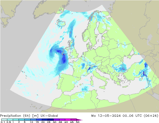 Nied. akkumuliert (6Std) UK-Global Mo 13.05.2024 06 UTC