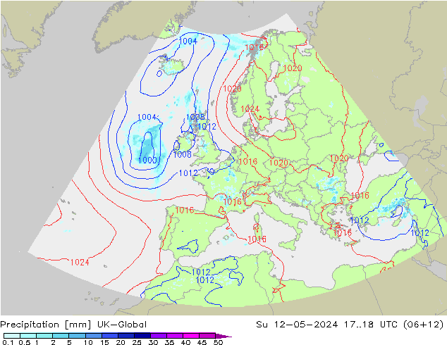 Neerslag UK-Global zo 12.05.2024 18 UTC