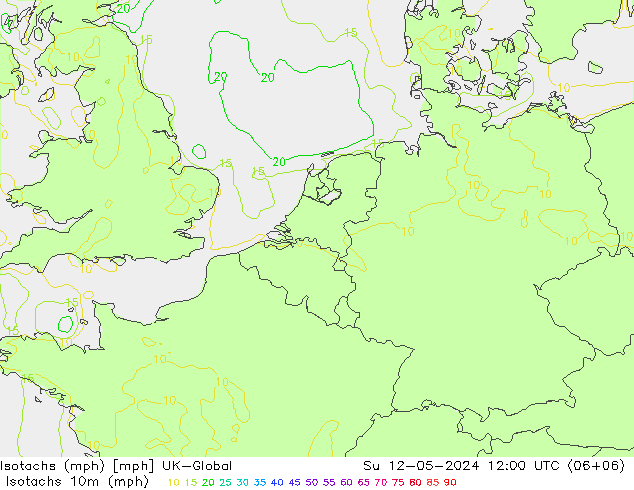 Isotachen (mph) UK-Global So 12.05.2024 12 UTC