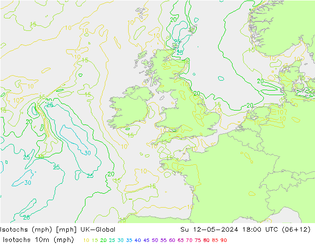 Isotachs (mph) UK-Global Su 12.05.2024 18 UTC