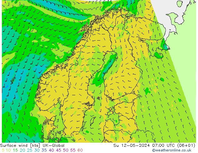 风 10 米 UK-Global 星期日 12.05.2024 07 UTC