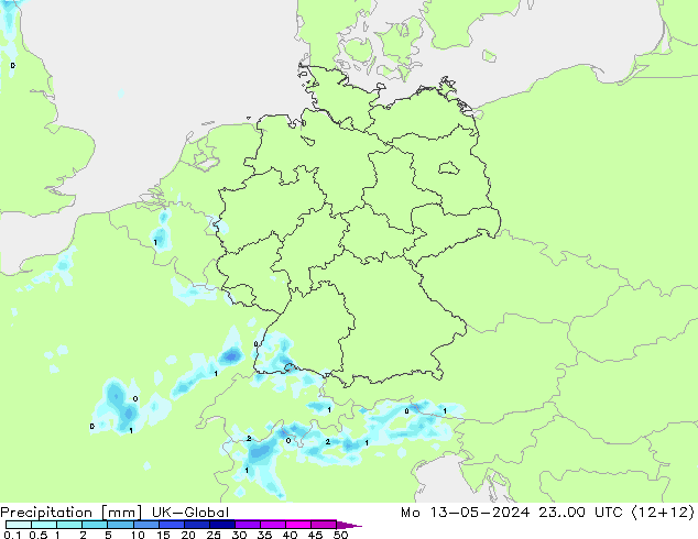 降水 UK-Global 星期一 13.05.2024 00 UTC