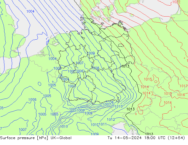 Luchtdruk (Grond) UK-Global di 14.05.2024 18 UTC