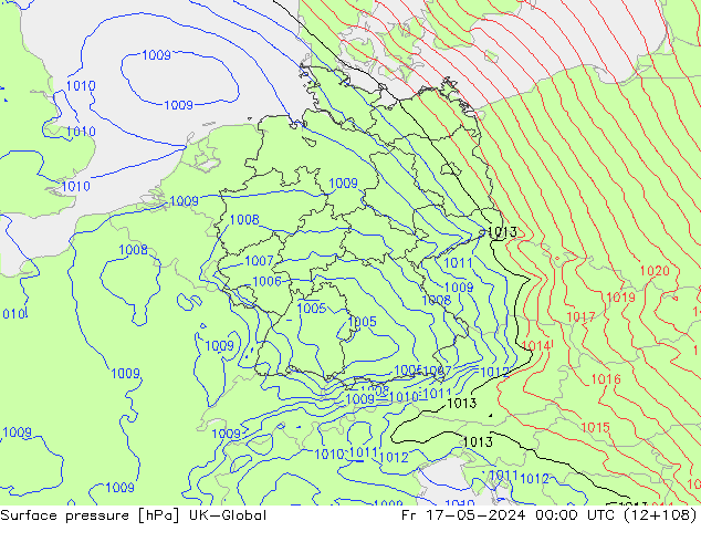 Surface pressure UK-Global Fr 17.05.2024 00 UTC