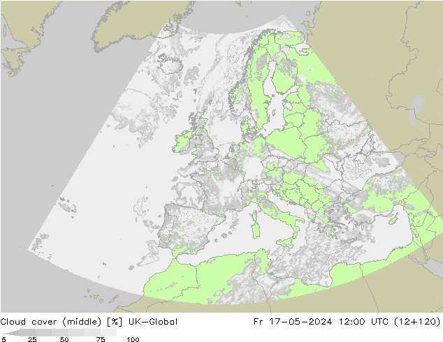 Cloud cover (middle) UK-Global Fr 17.05.2024 12 UTC