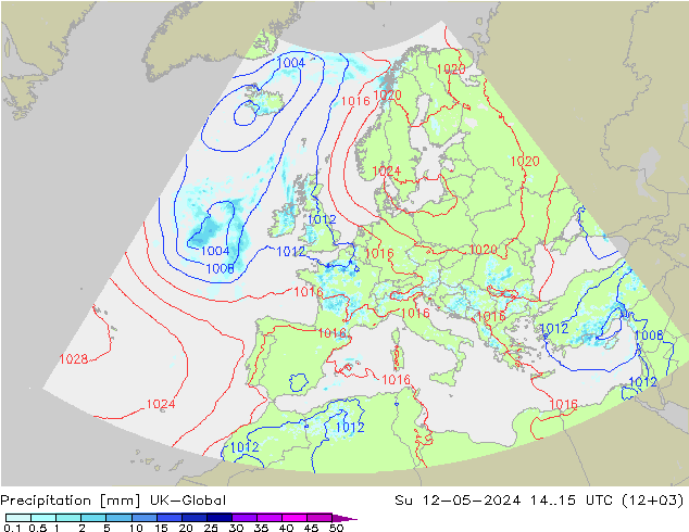 Precipitation UK-Global Su 12.05.2024 15 UTC
