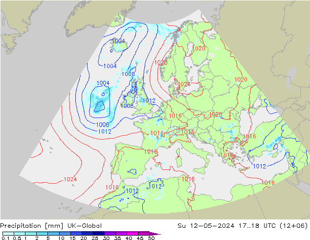 降水 UK-Global 星期日 12.05.2024 18 UTC