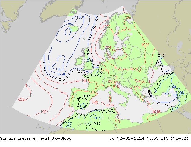 地面气压 UK-Global 星期日 12.05.2024 15 UTC