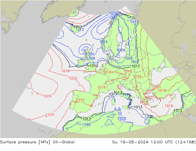 приземное давление UK-Global Вс 19.05.2024 12 UTC