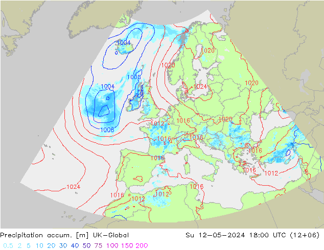 Precipitation accum. UK-Global Dom 12.05.2024 18 UTC