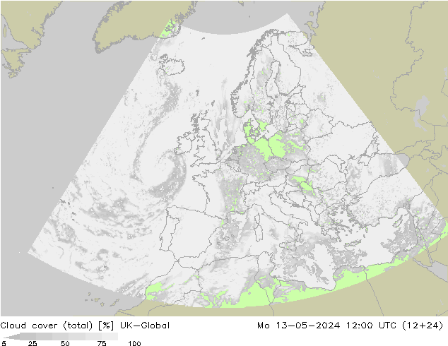 Wolken (gesamt) UK-Global Mo 13.05.2024 12 UTC