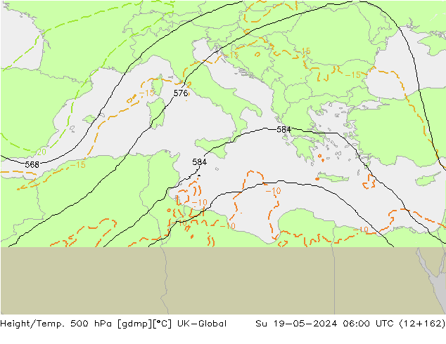Geop./Temp. 500 hPa UK-Global dom 19.05.2024 06 UTC