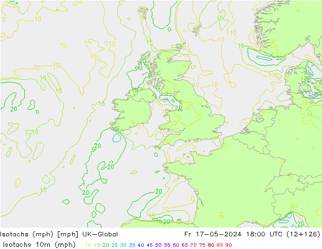 Isotachs (mph) UK-Global Pá 17.05.2024 18 UTC