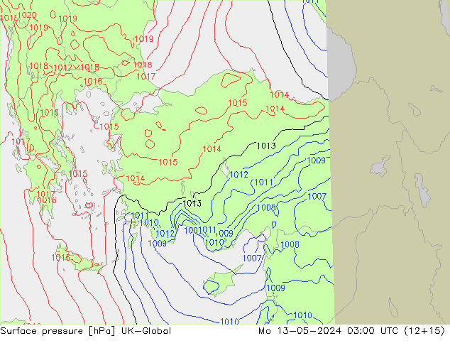 Luchtdruk (Grond) UK-Global ma 13.05.2024 03 UTC