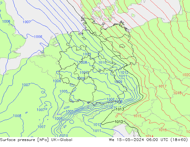 приземное давление UK-Global ср 15.05.2024 06 UTC