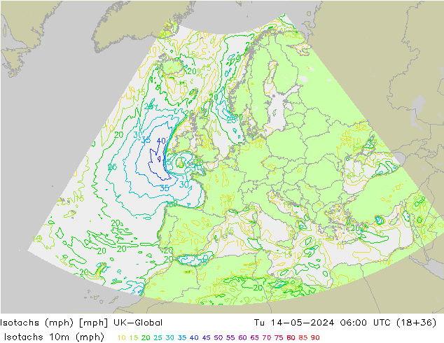 Isotachs (mph) UK-Global mar 14.05.2024 06 UTC