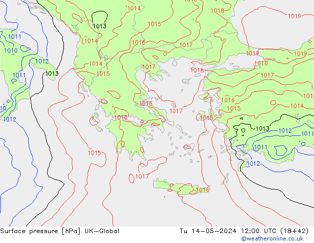 pressão do solo UK-Global Ter 14.05.2024 12 UTC