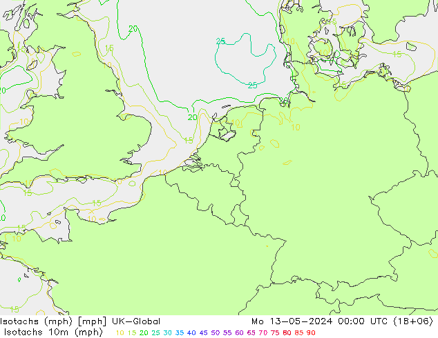 Isotachen (mph) UK-Global Mo 13.05.2024 00 UTC