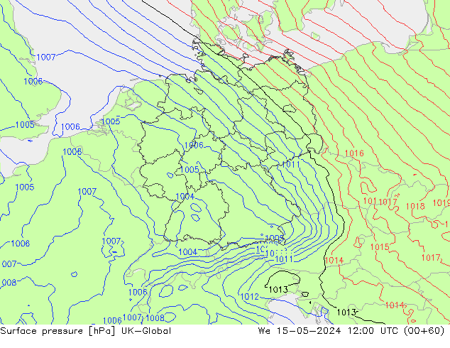Surface pressure UK-Global We 15.05.2024 12 UTC