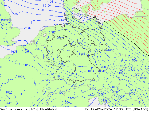 Surface pressure UK-Global Fr 17.05.2024 12 UTC