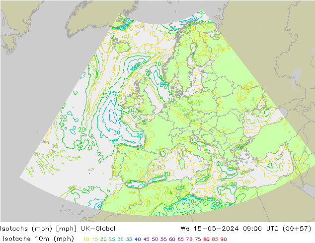 Isotachs (mph) UK-Global  15.05.2024 09 UTC