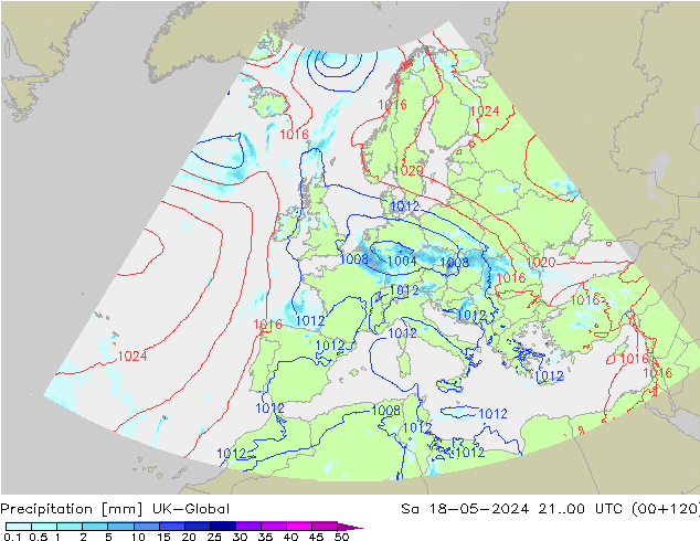 precipitação UK-Global Sáb 18.05.2024 00 UTC
