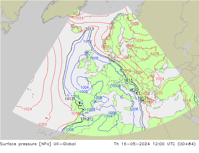 pressão do solo UK-Global Qui 16.05.2024 12 UTC