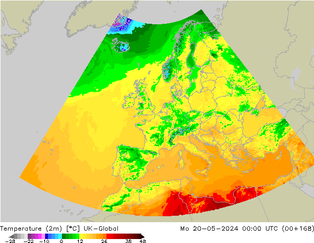 température (2m) UK-Global lun 20.05.2024 00 UTC