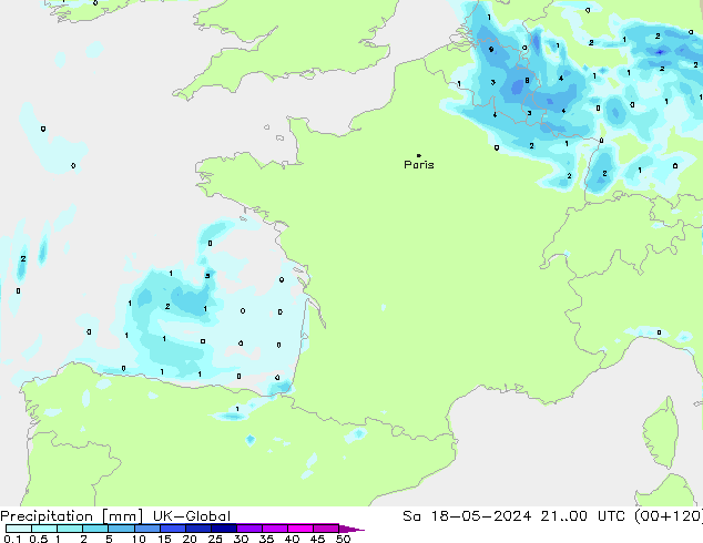 precipitação UK-Global Sáb 18.05.2024 00 UTC