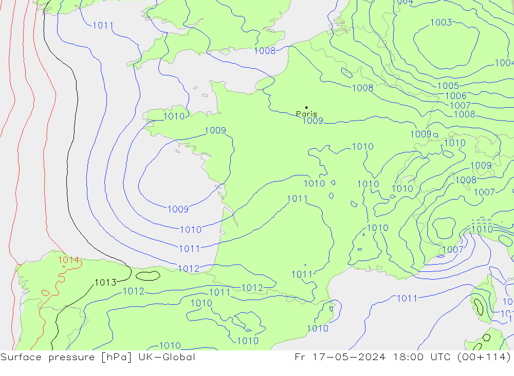 Yer basıncı UK-Global Cu 17.05.2024 18 UTC