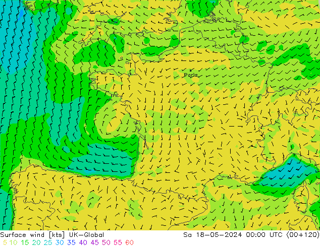 Surface wind UK-Global So 18.05.2024 00 UTC