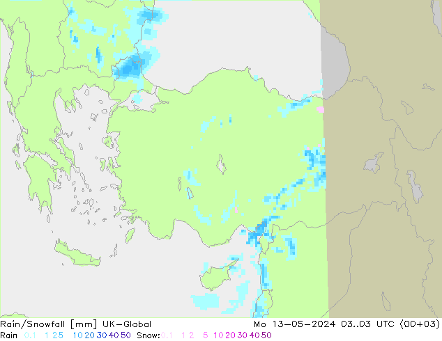 Rain/Snowfall UK-Global Seg 13.05.2024 03 UTC
