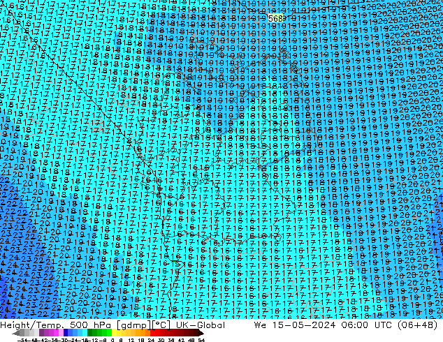Hoogte/Temp. 500 hPa UK-Global wo 15.05.2024 06 UTC