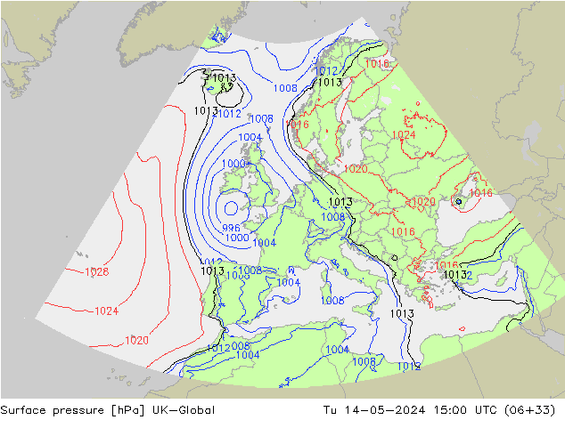 pression de l'air UK-Global mar 14.05.2024 15 UTC