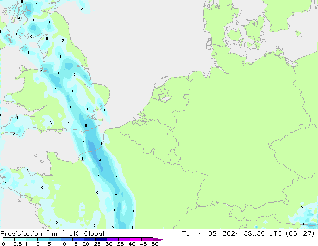 Precipitación UK-Global mar 14.05.2024 09 UTC