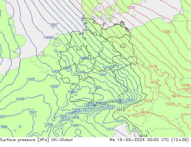 Yer basıncı UK-Global Çar 15.05.2024 00 UTC