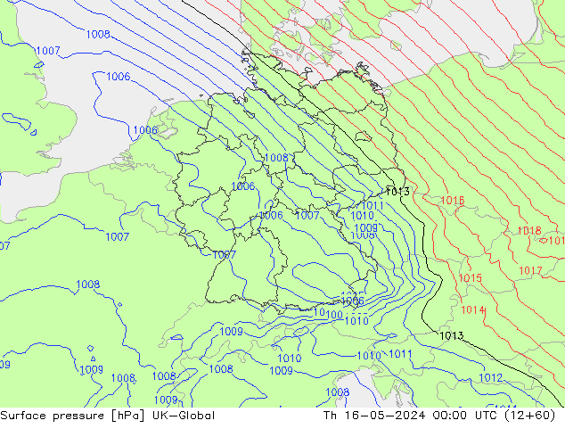 приземное давление UK-Global чт 16.05.2024 00 UTC