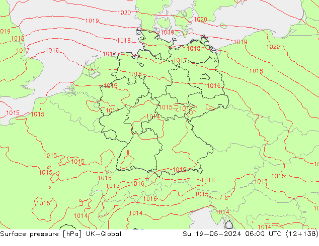 pression de l'air UK-Global dim 19.05.2024 06 UTC