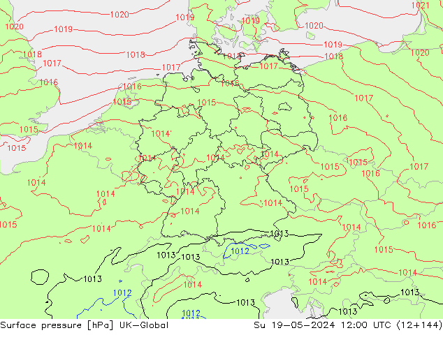 pression de l'air UK-Global dim 19.05.2024 12 UTC